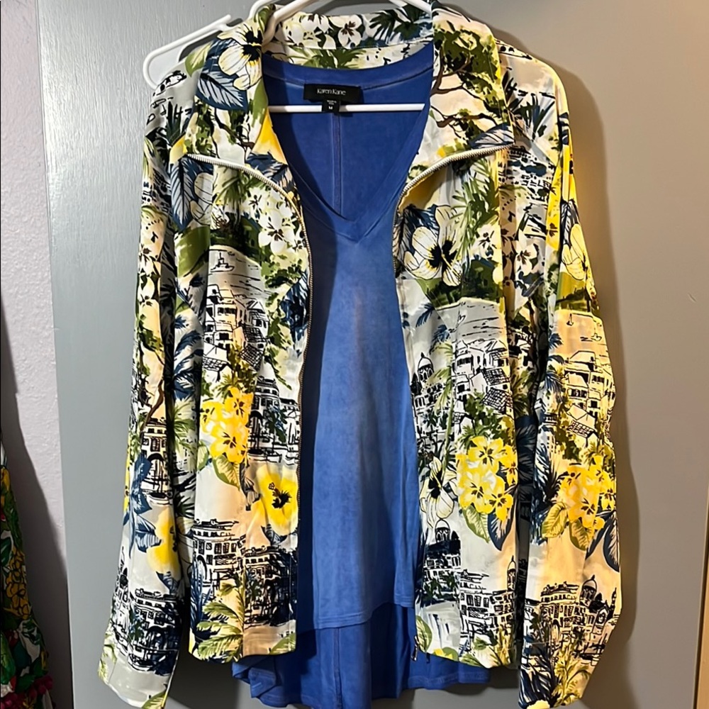 Damon and Drapers bomber style jacket size 1X and oversized Karen Kane Crop top